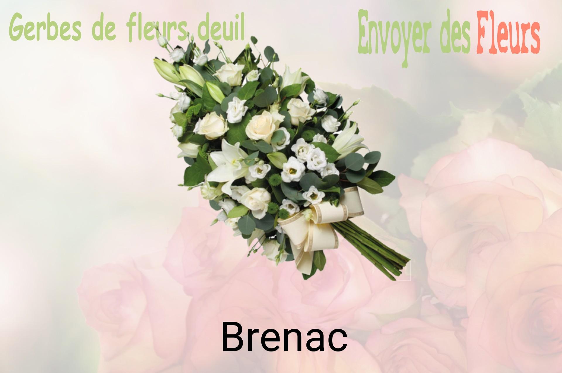 Gerbe de fleurs de deuil livrée à Brenac